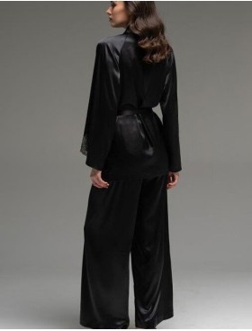 Комплект из однотонного шёлка Mia-Amore LILIROSE 4596 черный, Цвет: черный, Размеры: 3XL, изображение 2