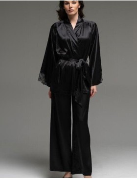 Комплект из однотонного шёлка Mia-Amore LILIROSE 4596 черный, Цвет: черный, Размеры: 3XL, изображение 3