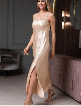 Сорочка с кружевными бретелями Mia-Amore LILIROSE 4598 светло-бежевый, Цвет: светло-бежевый, Размеры: L, изображение 4