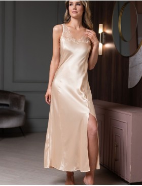 Сорочка с кружевными бретелями Mia-Amore LILIROSE 4598 светло-бежевый, Цвет: светло-бежевый, Размеры: L