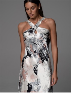 Шёлковое платье-сорочка Mia-Amore TRINITY 4577, Цвет: мультицвет, Размеры: L