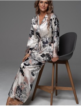 Классическая шёлковая пижама Mia-Amore TRINITY 4766, Цвет: мультицвет, Размеры: 3XL, изображение 4