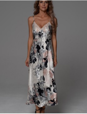 Длинная сорочка на бретелях Mia-Amore TRINITY 4768, Цвет: мультицвет, Размеры: 2XL