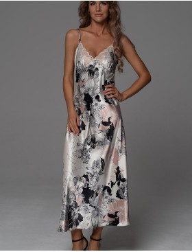 Длинная сорочка на бретелях Mia-Amore TRINITY 4768, Цвет: мультицвет, Размеры: 2XL, изображение 3