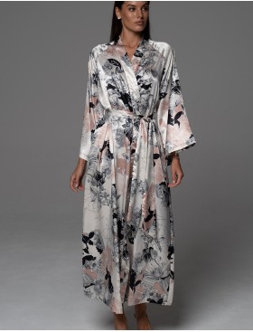 Длинный шёлковый халат Mia-Amore TRINITY 4769, Цвет: мультицвет, Размеры: 2XL/3XL, изображение 4