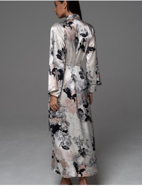 Длинный шёлковый халат Mia-Amore TRINITY 4769, Цвет: мультицвет, Размеры: 2XL/3XL, изображение 2