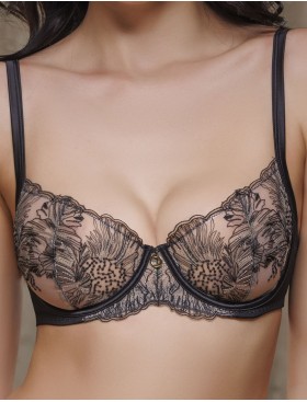 Бюстгальтер из полупрозрачной вышивки Mioocchi BEATRICE 8339 nero, Цвет: nero (черный), Размеры: 70B