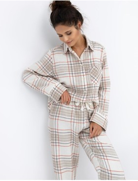 Фланелевая пижама с брюками Sensis ADALYN, Цвет: бежевый, Размеры: M