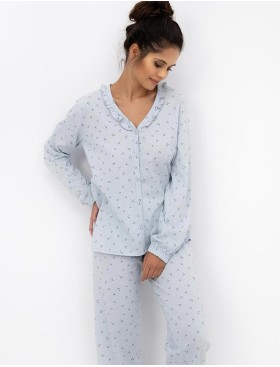 Хлопковая пижама с брюками Sensis LUCILLE, Цвет: голубой, Размеры: M