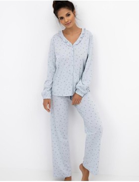 Хлопковая пижама с брюками Sensis LUCILLE, Цвет: голубой, Размеры: M, изображение 2