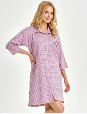 Рубашка-халат из хлопка Taro 3436 JOLIE, Цвет: розовый, Размеры: S, изображение 2