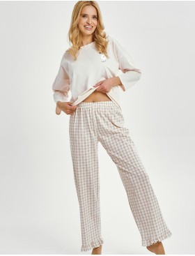 Женская пижама из хлопка Taro 3438 VERA, Цвет: светло-бежевый, Размеры: S, изображение 2