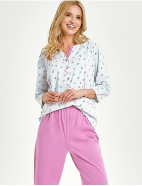 Пижама женская со штанами Taro 3446/3462 YOLANDA, Цвет: белый/розовый, Размеры: L