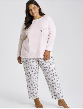 Женская хлопковая пижама Taro 3465/3466 ELLA, Цвет: светло-розовый/белый, Размеры: 2XL, изображение 2