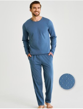 Пижама мужская со штанами Taro 3474 LORENZO джинс, Цвет: джинс, Размеры: L, изображение 2