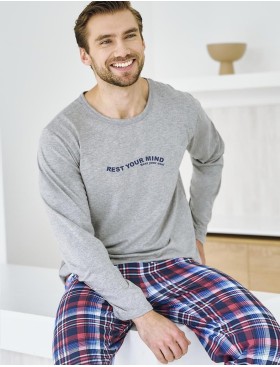 Пижама мужская со штанами Taro 3478 FRANCO, Цвет: меланж, Размеры: L