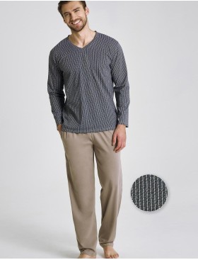 Пижама мужская Taro 3481/3482 LUCA, Цвет: графит/бежевый, Размеры: 3XL, изображение 2
