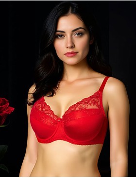 Бюстгальтер тонкий поролон Albina L CAROLINA 8084 красный, Цвет: красный, Размеры: 85F, изображение 3