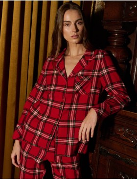 Женская пижама из фланели Aruelle BELL, Цвет: красный, Размеры: S, изображение 2