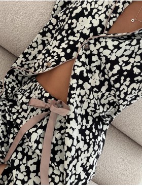 Пижама женская с шортами из вискозы Aruelle SOLENE, Цвет: чёрный/молочный, Размеры: XL, изображение 3