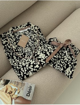 Пижама женская с шортами из вискозы Aruelle SOLENE, Цвет: чёрный/молочный, Размеры: XL, изображение 5