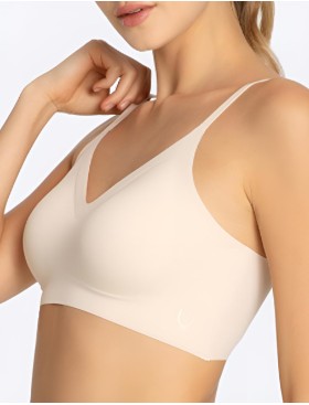 Бесшовный топ Julimex SIMPLE BRA TOP бежевый, Цвет: бежевый, Размеры: M, изображение 3