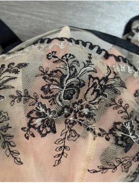 Бюстгальтер с мягкой чашкой Kinga GYPSY FLOWER 1162-SC бежевый с черным, Цвет: бежевый+черный, Размеры: 80E, изображение 5