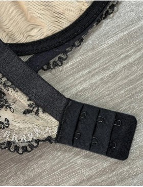 Бюстгальтер с мягкой чашкой Kinga GYPSY FLOWER 1162-SC бежевый с черным, Цвет: бежевый+черный, Размеры: 80E, изображение 8