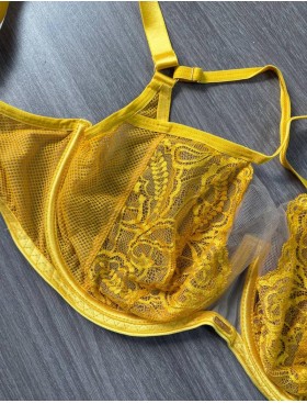 Кружевной мягкий бюстгальтер Kinga MILA 1109-SC жёлтый, Цвет: желтый, Размеры: 65J, изображение 5