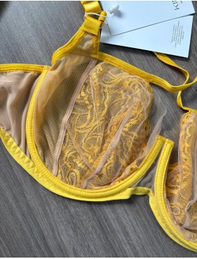 Кружевной мягкий бюстгальтер Kinga MILA 1109-SC жёлтый, Цвет: желтый, Размеры: 65J, изображение 6