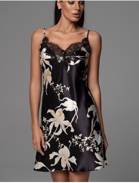 Короткая шёлковая сорочка Mia-Amore ARABEL 4771, Цвет: черный, Размеры: 2XL