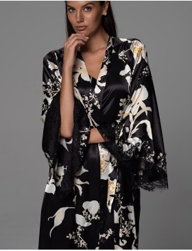 Короткий запашной халат Mia-Amore ARABEL 4773, Цвет: черный, Размеры: 2XL/3XL, изображение 4