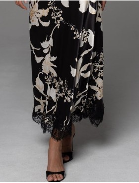 Длинная шёлковая сорочка Mia-Amore ARABEL 4774, Цвет: черный, Размеры: 2XL, изображение 5