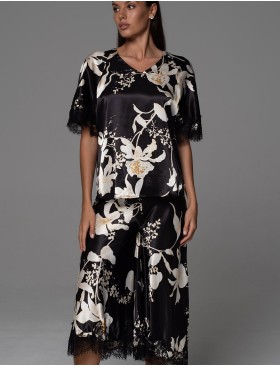 Шёлковая пижама Mia-Amore ARABEL 4775, Цвет: черный, Размеры: 2XL