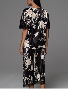 Шёлковая пижама Mia-Amore ARABEL 4775, Цвет: черный, Размеры: 2XL, изображение 2