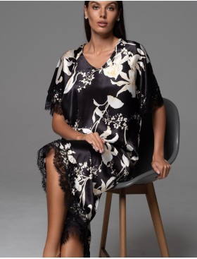 Шёлковая пижама Mia-Amore ARABEL 4775, Цвет: черный, Размеры: 2XL, изображение 4