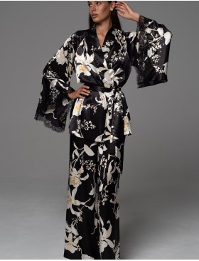 Комплект-тройка из натурального шёлка Mia-Amore ARABEL 4776, Цвет: черный, Размеры: 2XL