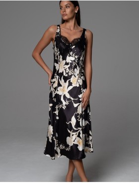 Шёлковая сорочка с рельефами Mia-Amore ARABEL 4778, Цвет: черный, Размеры: 3XL, изображение 3