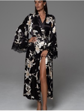 Длинный запашной халат Mia-Amore ARABEL 4779, Цвет: черный, Размеры: 2XL/3XL, изображение 4