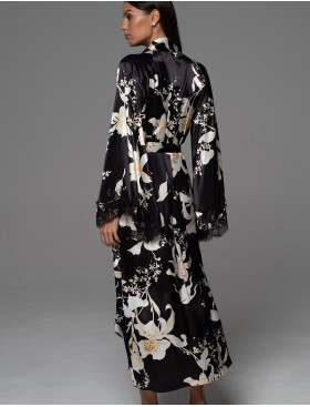 Длинный запашной халат Mia-Amore ARABEL 4779, Цвет: черный, Размеры: 2XL/3XL, изображение 3