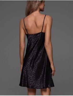 Короткая жаккардовая сорочка Mia-Amore LEONA 2230 чёрный, Цвет: черный, Размеры: 2XL, изображение 2