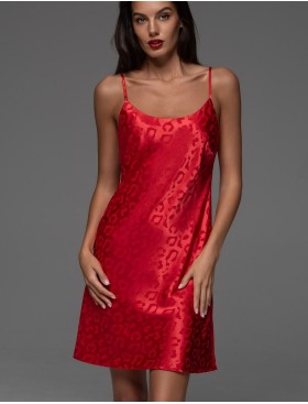 Короткая жаккардовая сорочка Mia-Amore LEONA 2230 красный, Цвет: красный, Размеры: 3XL