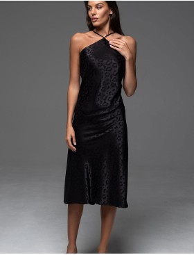 Атласная жаккардовая сорочка Mia-Amore LEONA 2231 чёрный, Цвет: черный, Размеры: 2XL, изображение 4