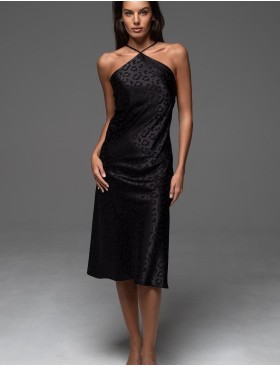 Атласная жаккардовая сорочка Mia-Amore LEONA 2231 чёрный, Цвет: черный, Размеры: 2XL, изображение 3