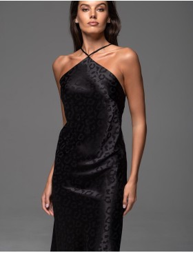 Атласная жаккардовая сорочка Mia-Amore LEONA 2231 чёрный, Цвет: черный, Размеры: 2XL