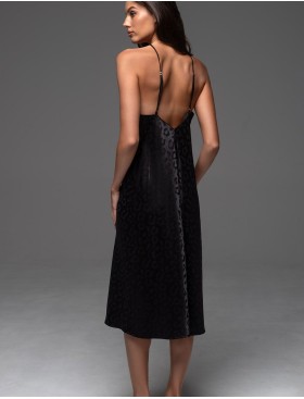 Атласная жаккардовая сорочка Mia-Amore LEONA 2231 чёрный, Цвет: черный, Размеры: 2XL, изображение 2