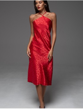 Атласная жаккардовая сорочка Mia-Amore LEONA 2231 красный, Цвет: красный, Размеры: 2XL, изображение 4