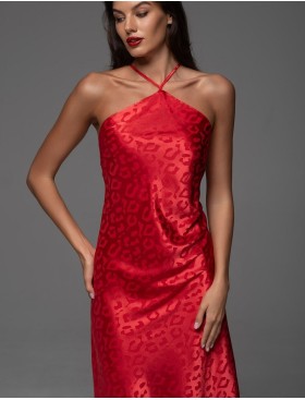 Атласная жаккардовая сорочка Mia-Amore LEONA 2231 красный, Цвет: красный, Размеры: 2XL