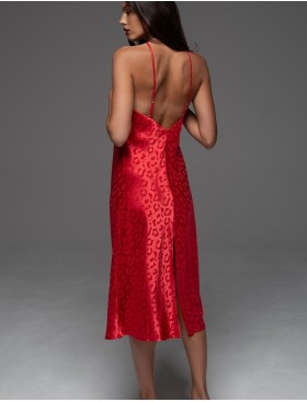 Атласная жаккардовая сорочка Mia-Amore LEONA 2231 красный, Цвет: красный, Размеры: 2XL, изображение 2