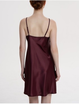 Короткая шёлковая сорочка Mia-Amore LILIROSE 4590 винный, Цвет: винный, Размеры: 3XL, изображение 3